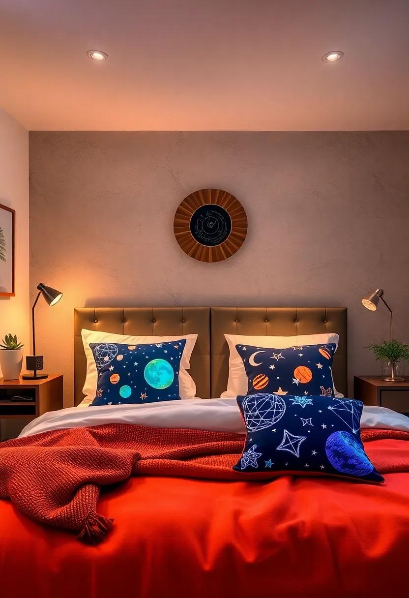 Cosmic Wonders: Illuminate the space with glow-in-the-dark pillows featuring constellations or planets,creating a magical atmosphere⁣ perfect for⁢ stargazers