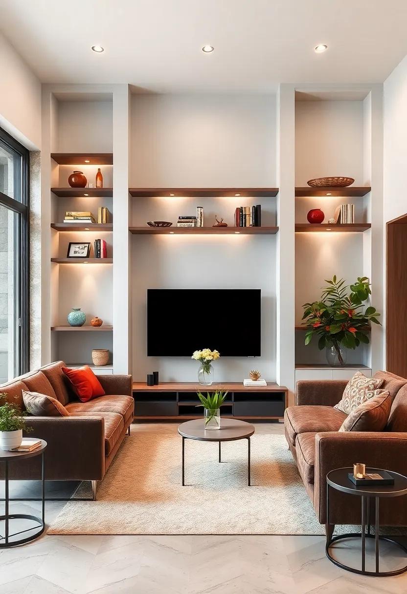 Stylish Built-In Shelves: Elevating Your Minimalist Living Room Aesthetic