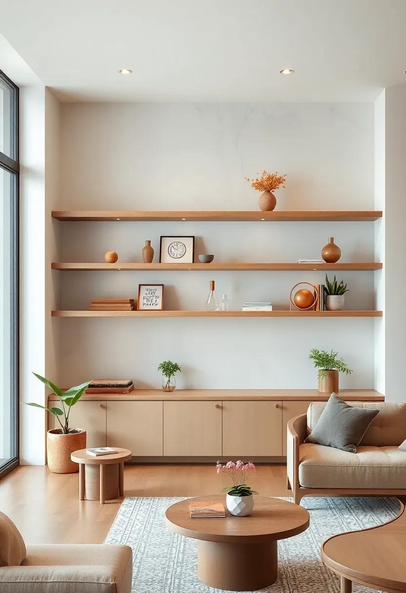 Balancing Minimalism with decorative Accents on Shelving