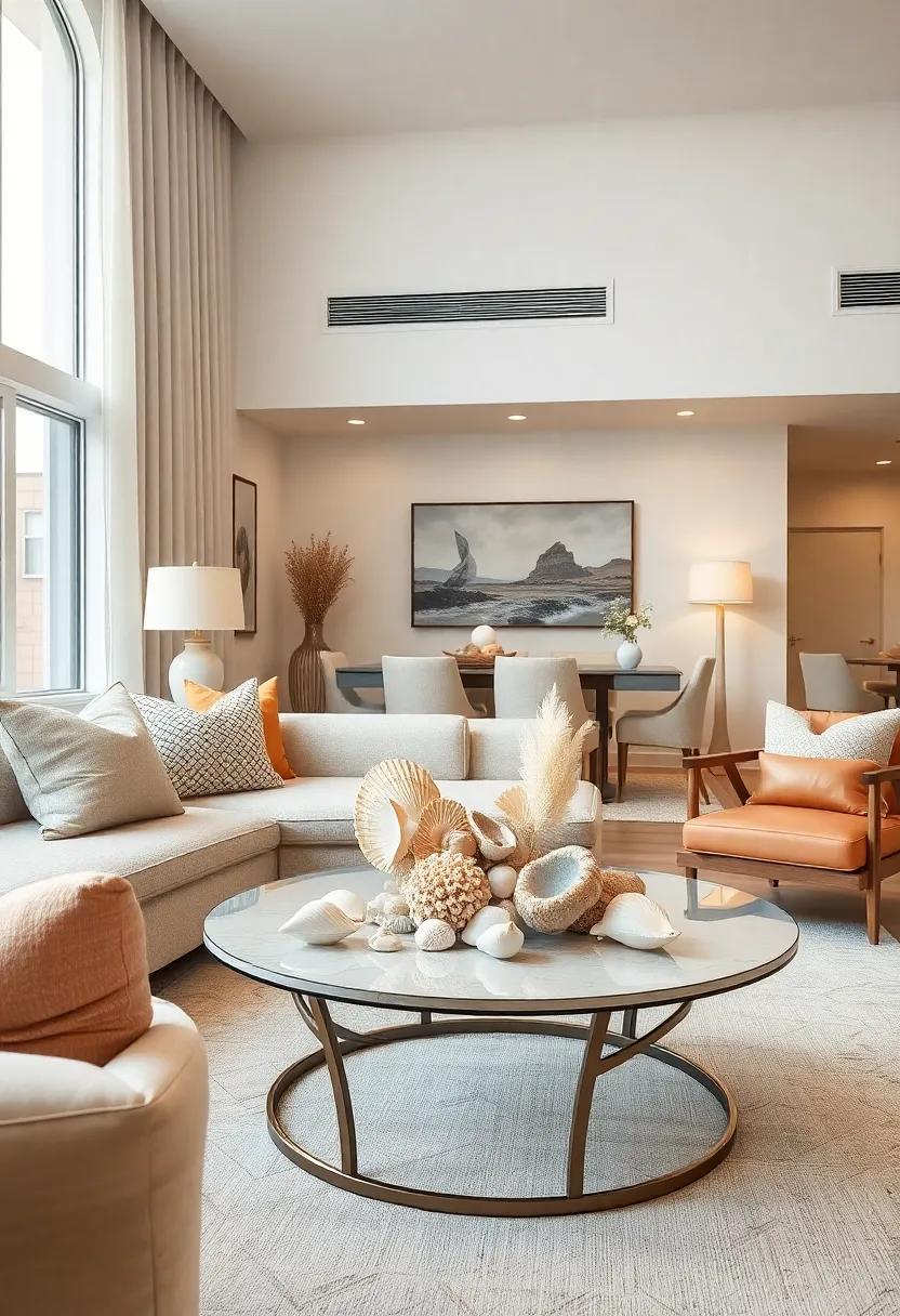 Statement Shell Centerpieces:⁤ Use a ‌collection ​of unique seashells as a centerpiece ​on your coffee table to bring a touch of the beach‍ indoors