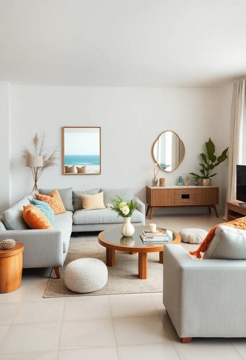 Utilize Mirrors for Light ⁣Reflection:‌ Install‍ mirrors in ​your living room to bounce light around, akin to⁤ sun glistening on the water