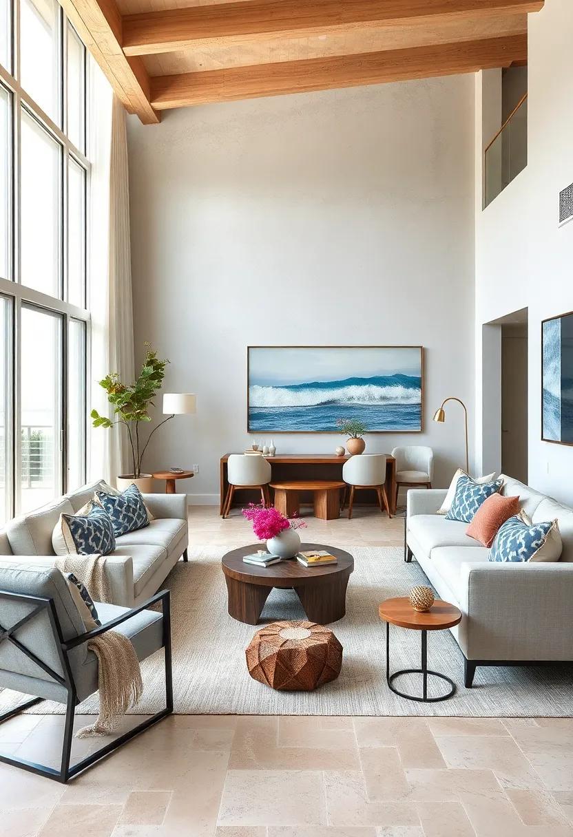 Ocean Waves in Textures: Play with textures that‌ mimic the ocean—smooth, soft fabrics and rougher natural elements for balance