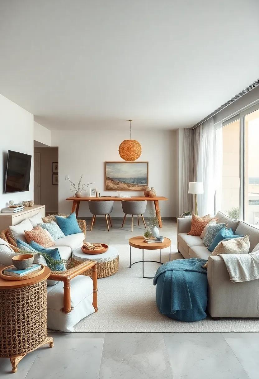 Coastal Textiles: Opt for light ⁣and airy fabrics such as linen or cotton for cushions ​and throws, in natural colors​ for a beachy feel