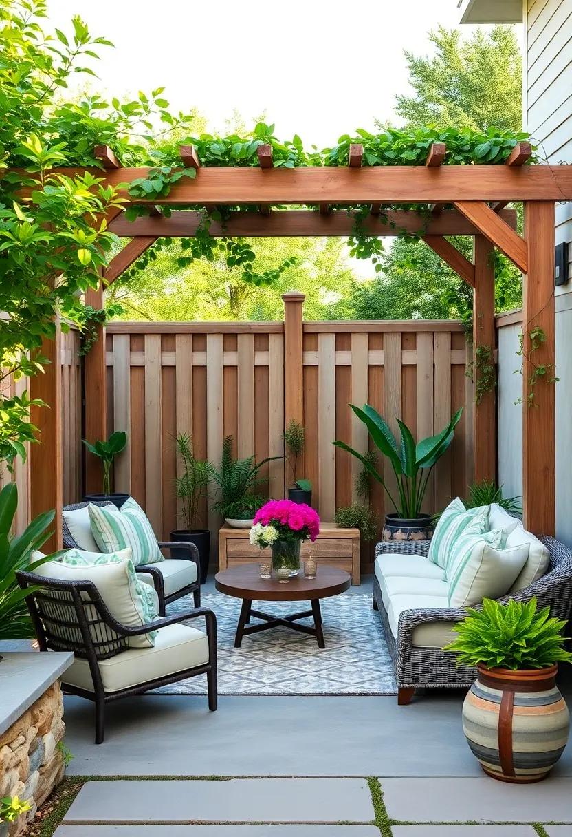 Fencing with Arbors: Enhance your colonial fence with integrated arbors, creating a cozy nook for climbing plants to thrive and provide shade
