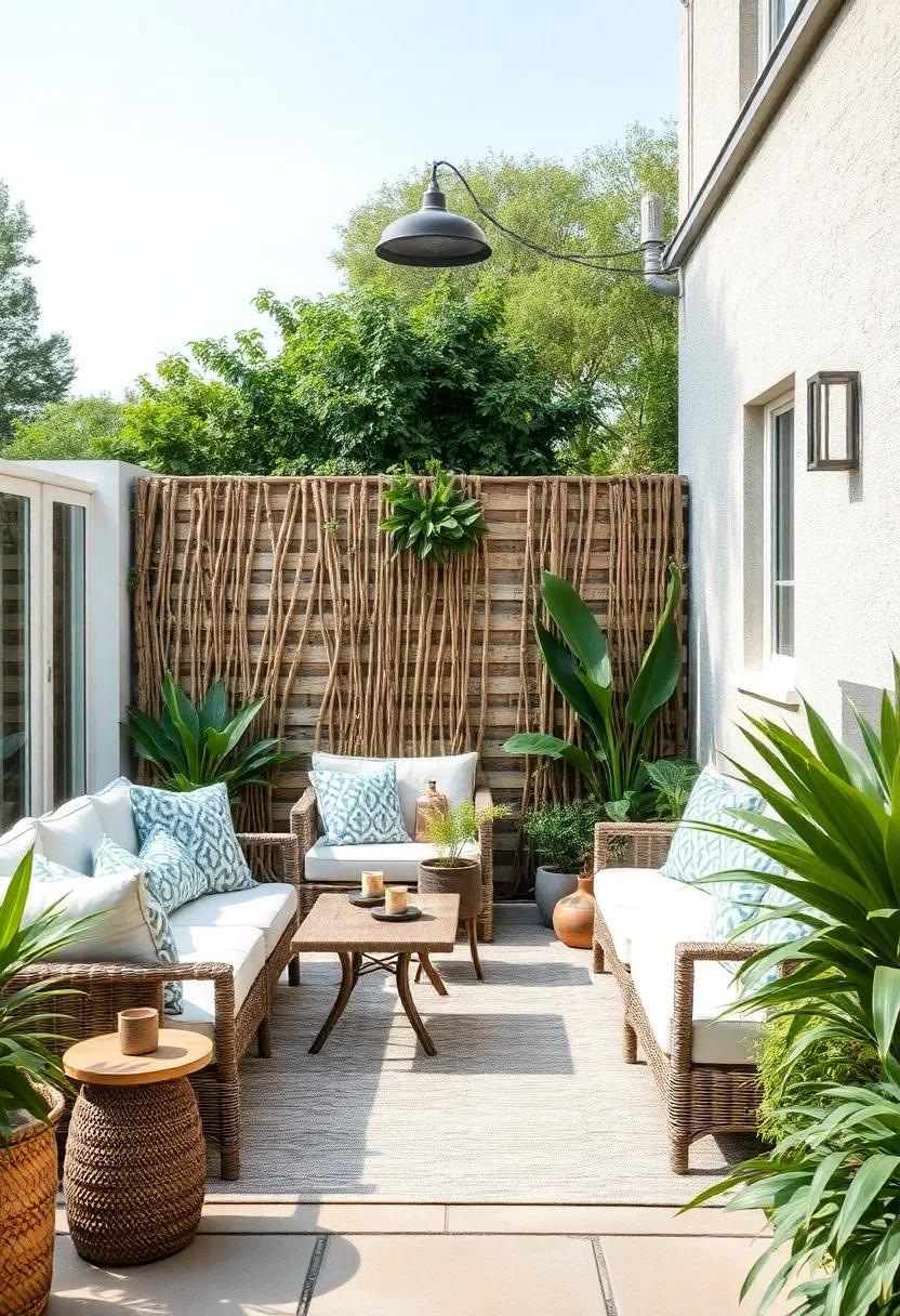 Whimsical Wattle: embrace rustic charm with a handwoven wattle fence made from willow branches, ‍adding a‍ natural​ touch to ⁤your garden retreat