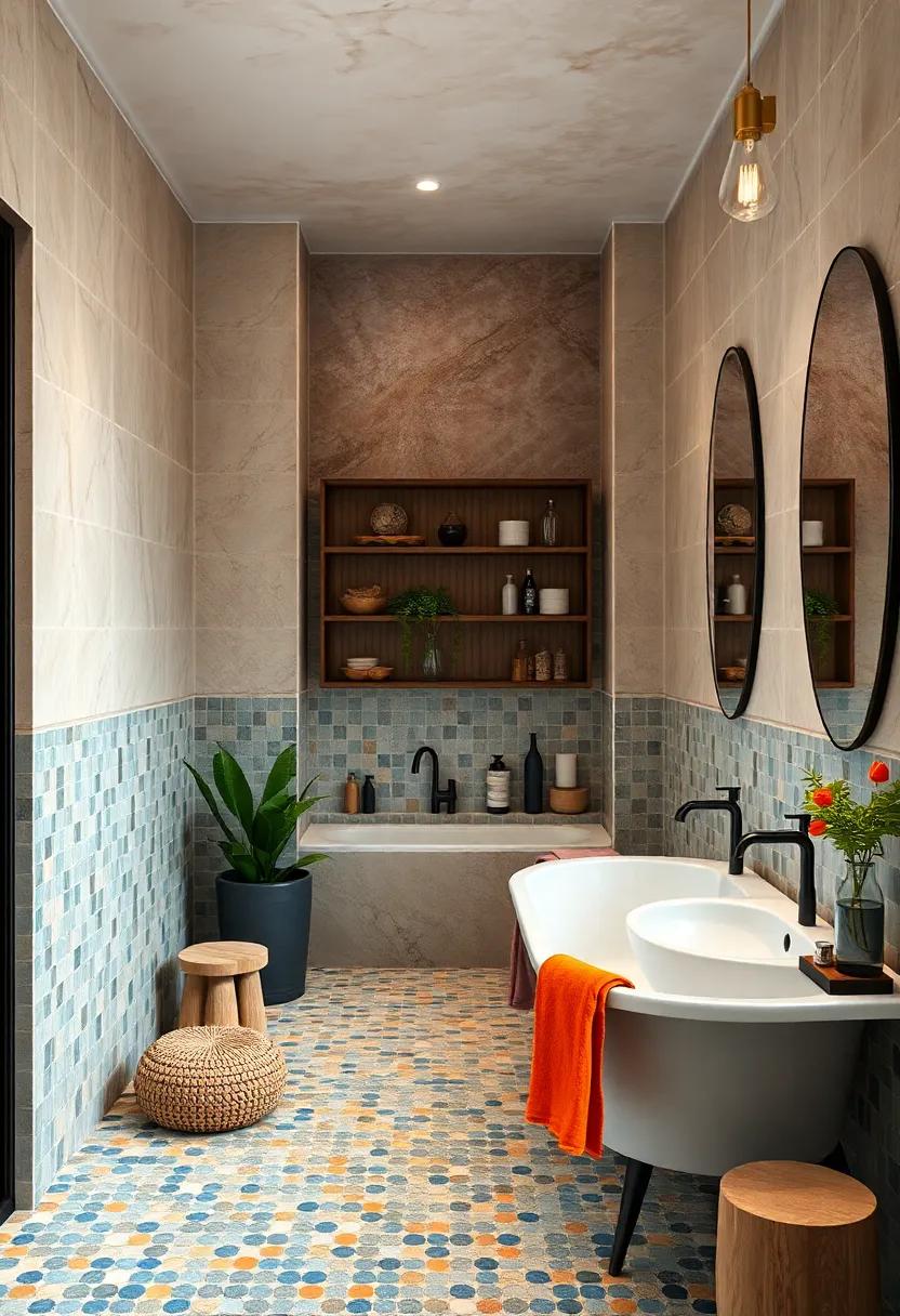 Mediterranean ⁤inspiration: A blend of ⁣terracotta and Mediterranean blues in ‌the mosaic tiles create a⁤ warm, inviting⁢ space reminiscent ​of sun-soaked ⁤villas