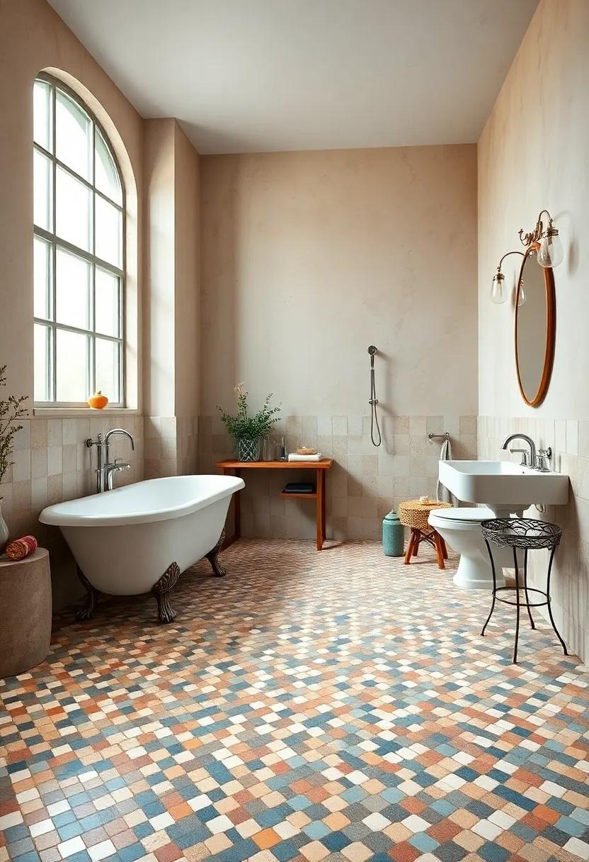 Vintage elegance: ​An antique-inspired mosaic floor pairs beautifully⁣ with clawfoot tubs and retro fixtures, creating a‌ nostalgic atmosphere ⁤full of character