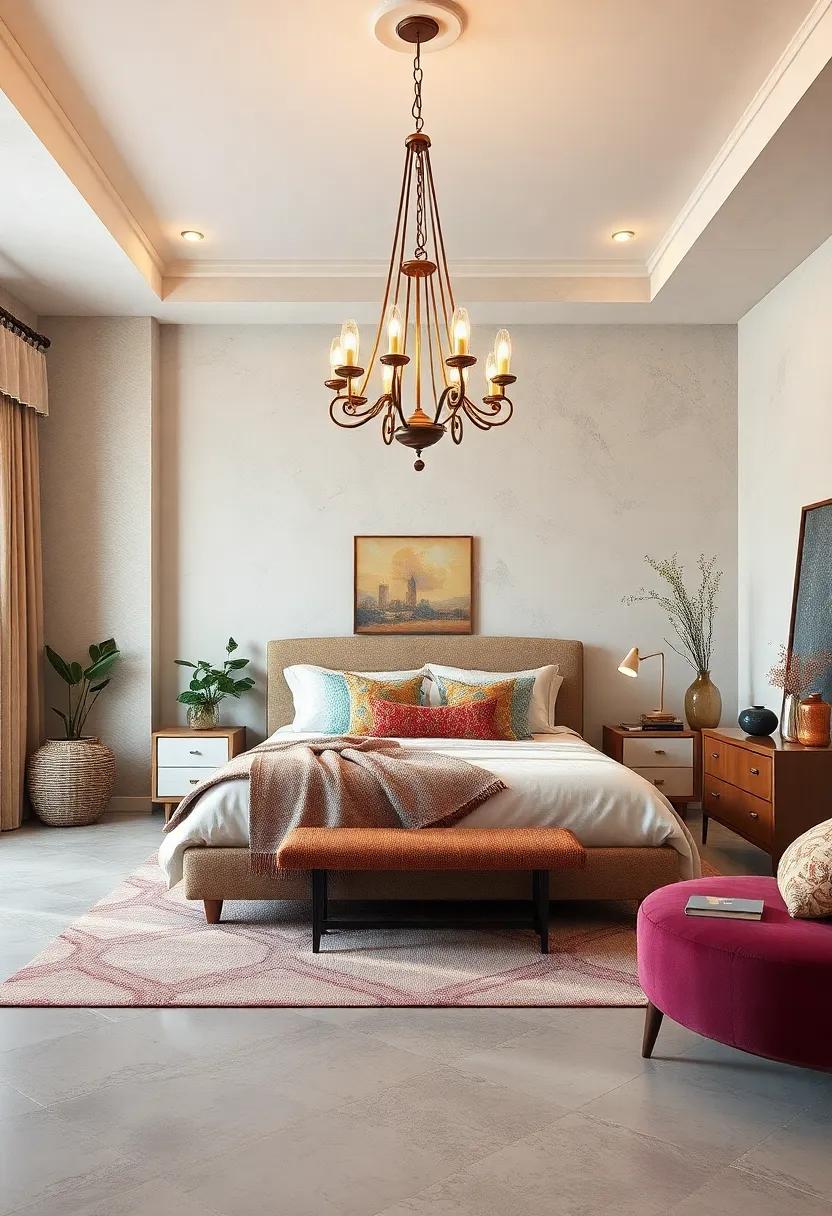 Chandelier Magic: Opt for a stunning‍ chandelier that merges vintage ​elegance with modern flair to elevate ⁤your⁤ bedroom's overall aesthetic