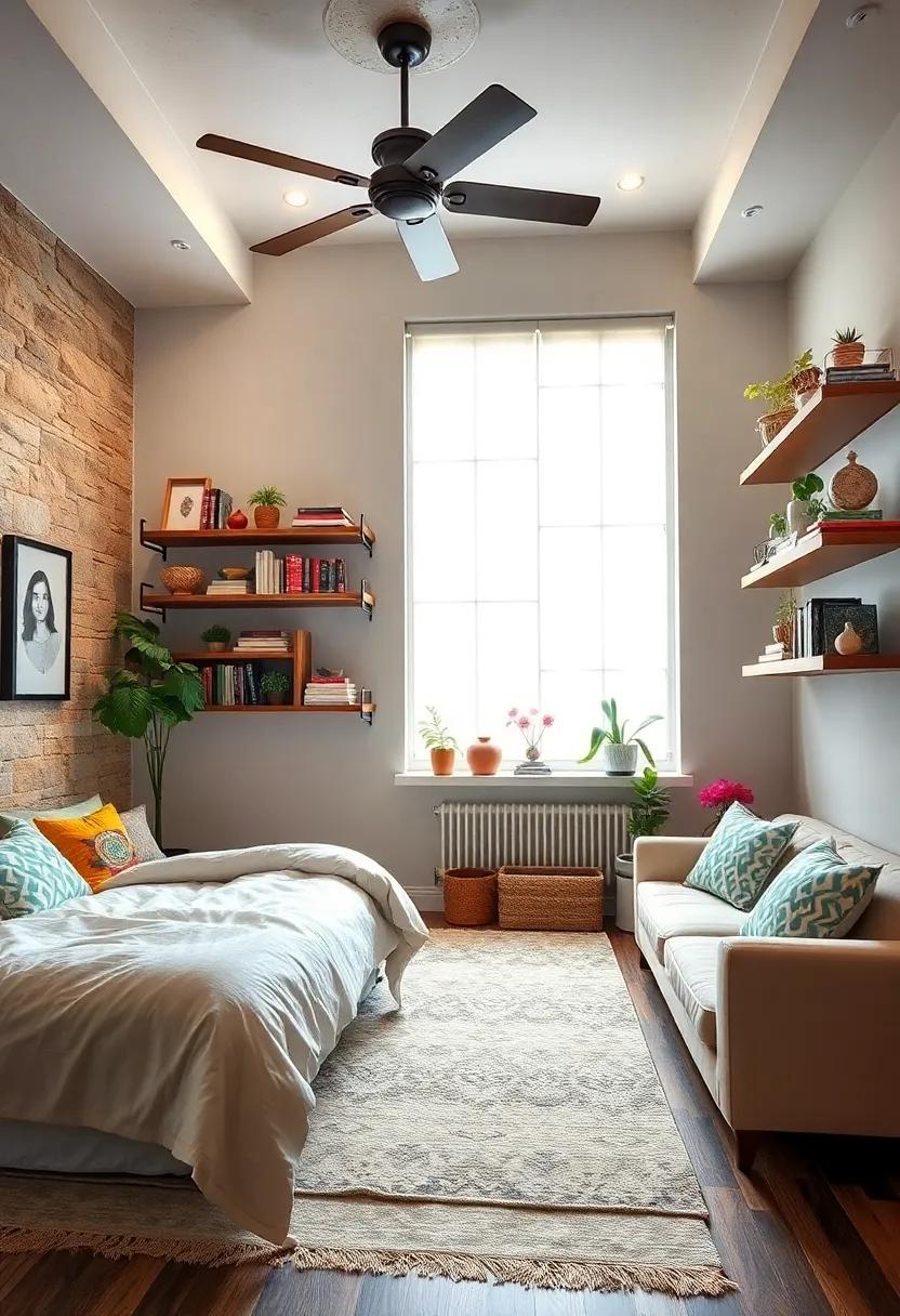 Creative Shelving:​ Install floating ‌shelves to display books, trinkets, and plants, turning your walls into functional art