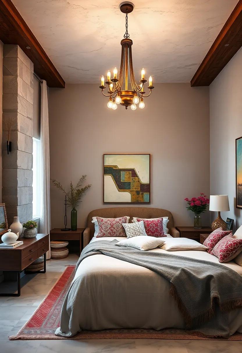 Infuse Artistic Touches: Include hand-painted ceramics or custom artwork to enhance the uniqueness of your space while complementing the chandelier