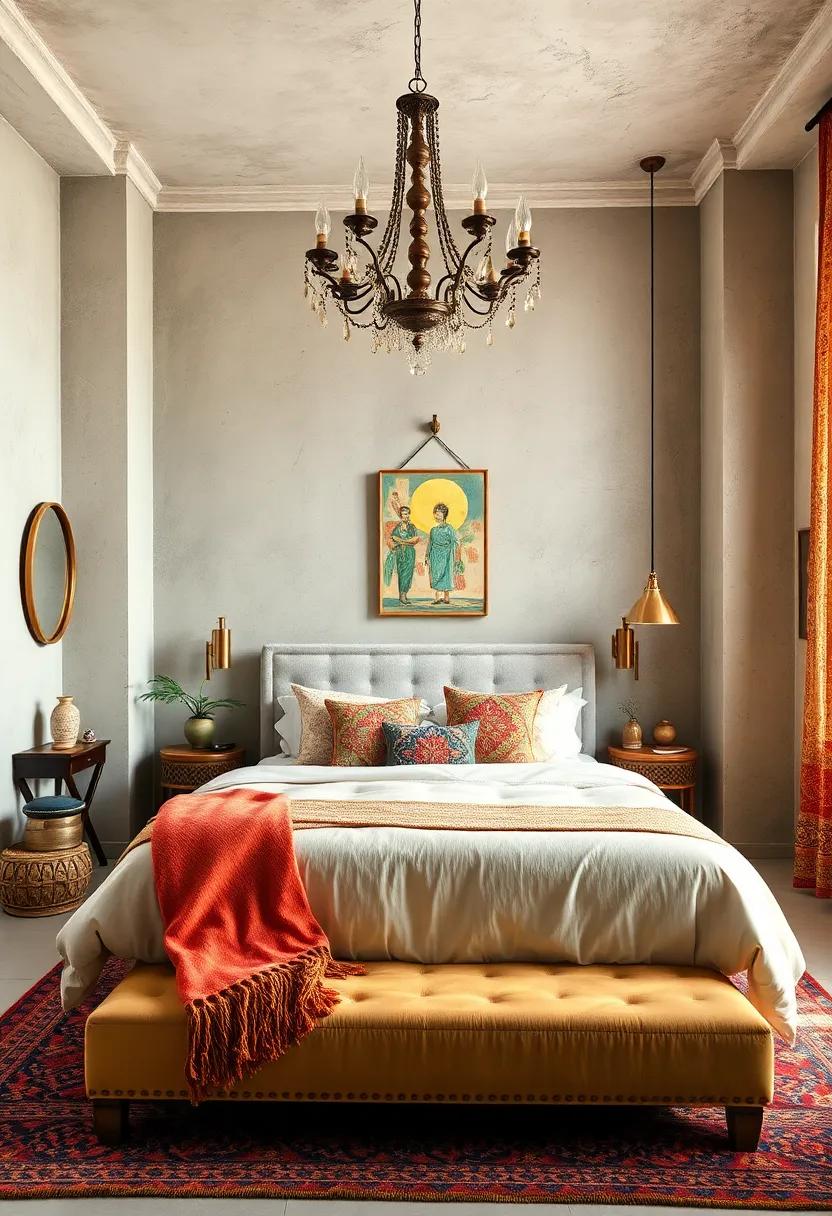 Integrate Textiles from around the World: Use global textiles, such as Indian block prints or Turkish kilims, to give a worldly flair to your eclectic setup