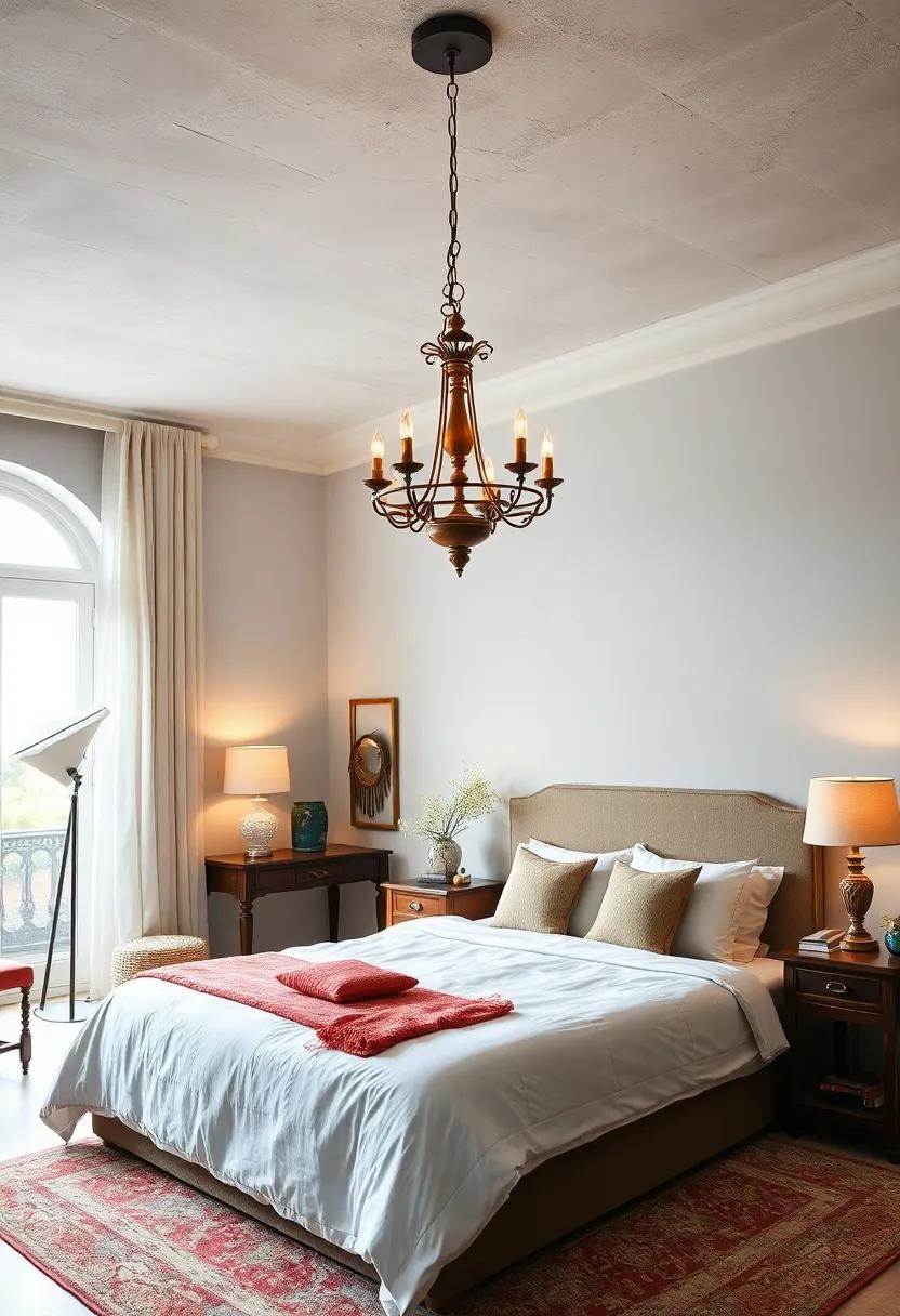 Layer Lighting: complement your chandelier with strategically placed floor and table lamps to create a cozy, inviting atmosphere