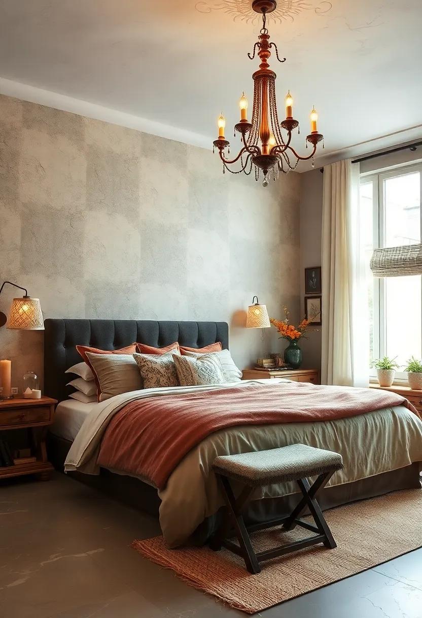 Use Vintage Linens: Incorporate rich, textured beddings and throw pillows that harken back to bygone eras, enhancing the vintage charm