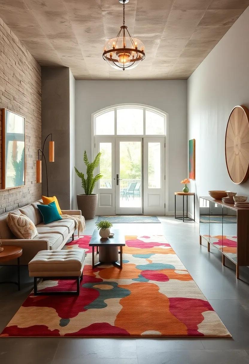 Find out how a ‌bold abstract rug can serve as a stunning ⁣piece ⁤of art, making ‍a powerful⁣ first impression right at the​ door