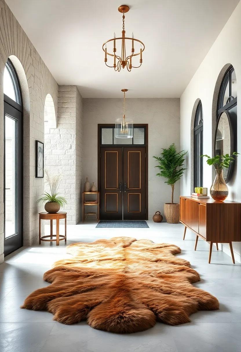 Indulge in the luxurious feel of a divine sheepskin rug,⁤ which adds warmth and softness ⁤to ‍even the ​most austere of entries