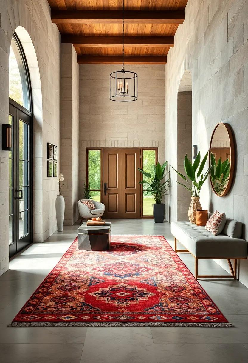 Unleash the creativity ​of an eclectic patterned rug that marries various styles, making every arrival a unique experience