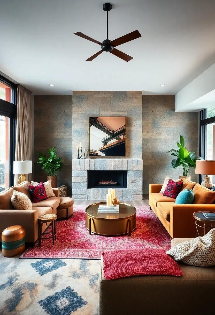 Luxe Lodge: Embrace comfort and sophistication with high-end furnishings, plush ⁢textiles, and‌ rich colors that turn your living room​ into a lavish sanctuary