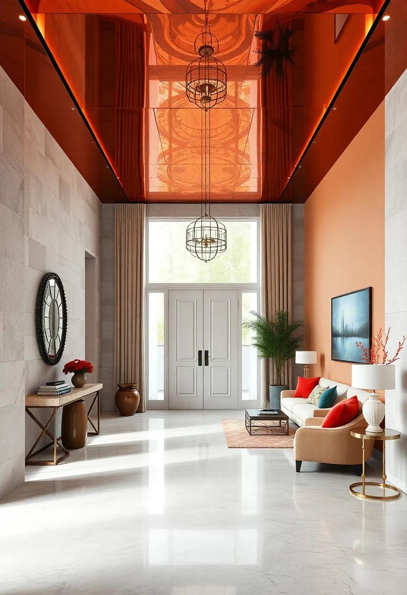 Color Palette Harmony: Complementing Walls with Mirrored Ceilings