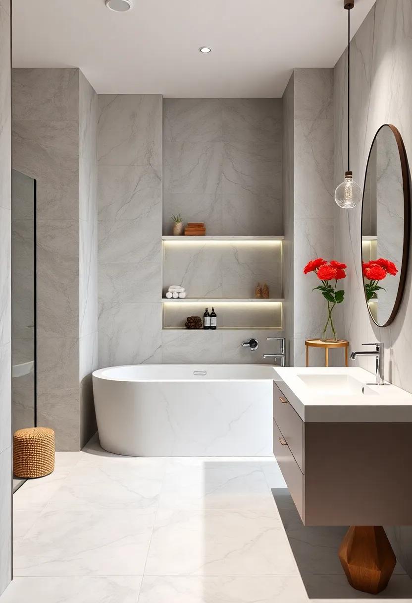 built-in Shelving: Incorporate ⁣built-in marble shelving ​for a seamless look that adds both style and practicality to your bathroom essentials