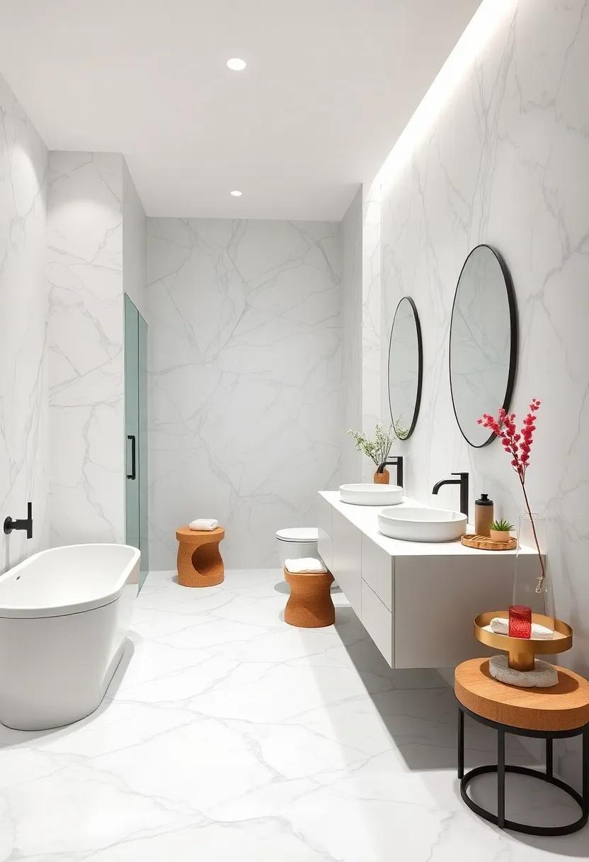 Embrace a Monochromatic Palette: Create a⁤ serene atmosphere by pairing white marble with soft gray or beige accents, allowing⁢ the ​beauty of the stone to take center stage