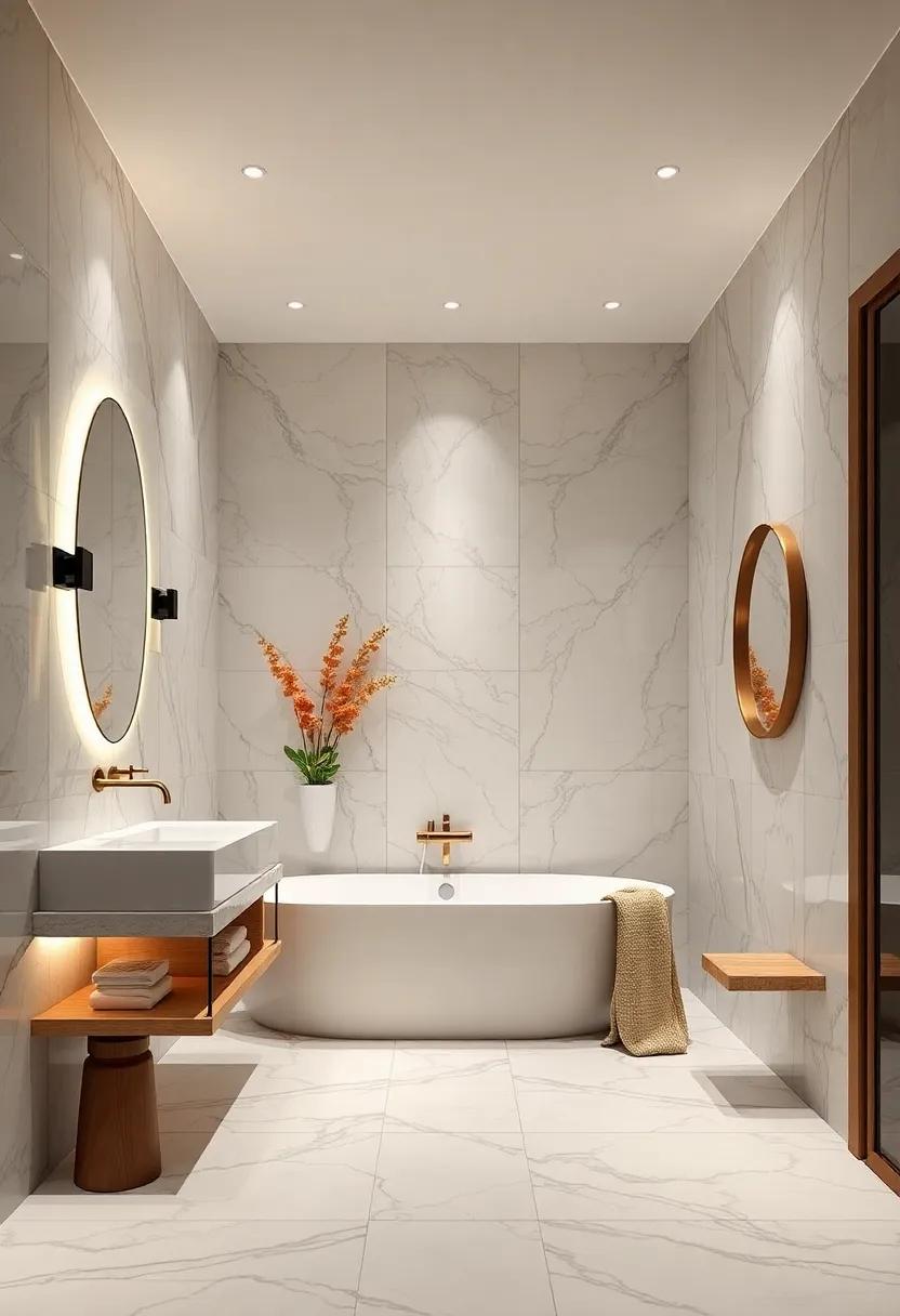 Marble Wall Panels: Covering walls in stunning marble creates ‌a seamless look that⁣ exudes elegance and sophistication, transforming your⁢ bathroom into a spa-like retreat