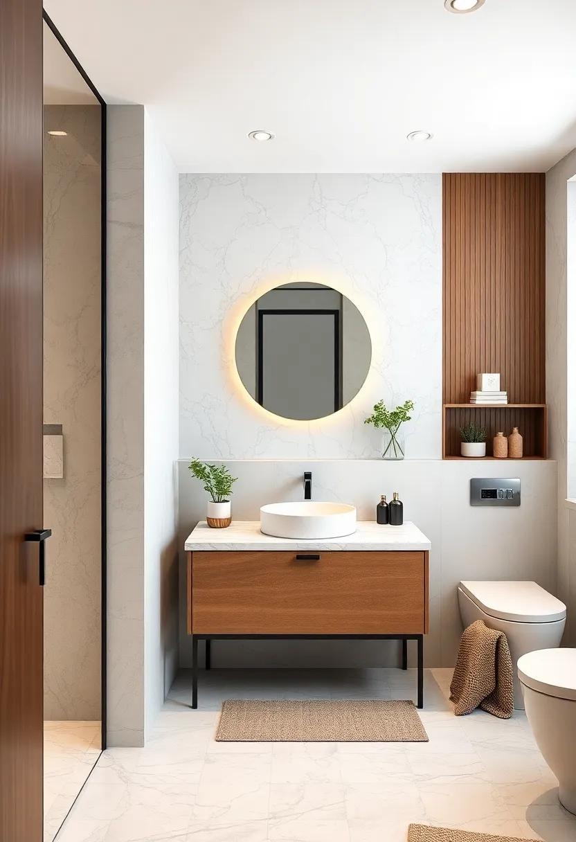 Marble Backsplash: A‍ marble backsplash behind the sink or vanity can accentuate the overall design while providing a chic backdrop for daily routines