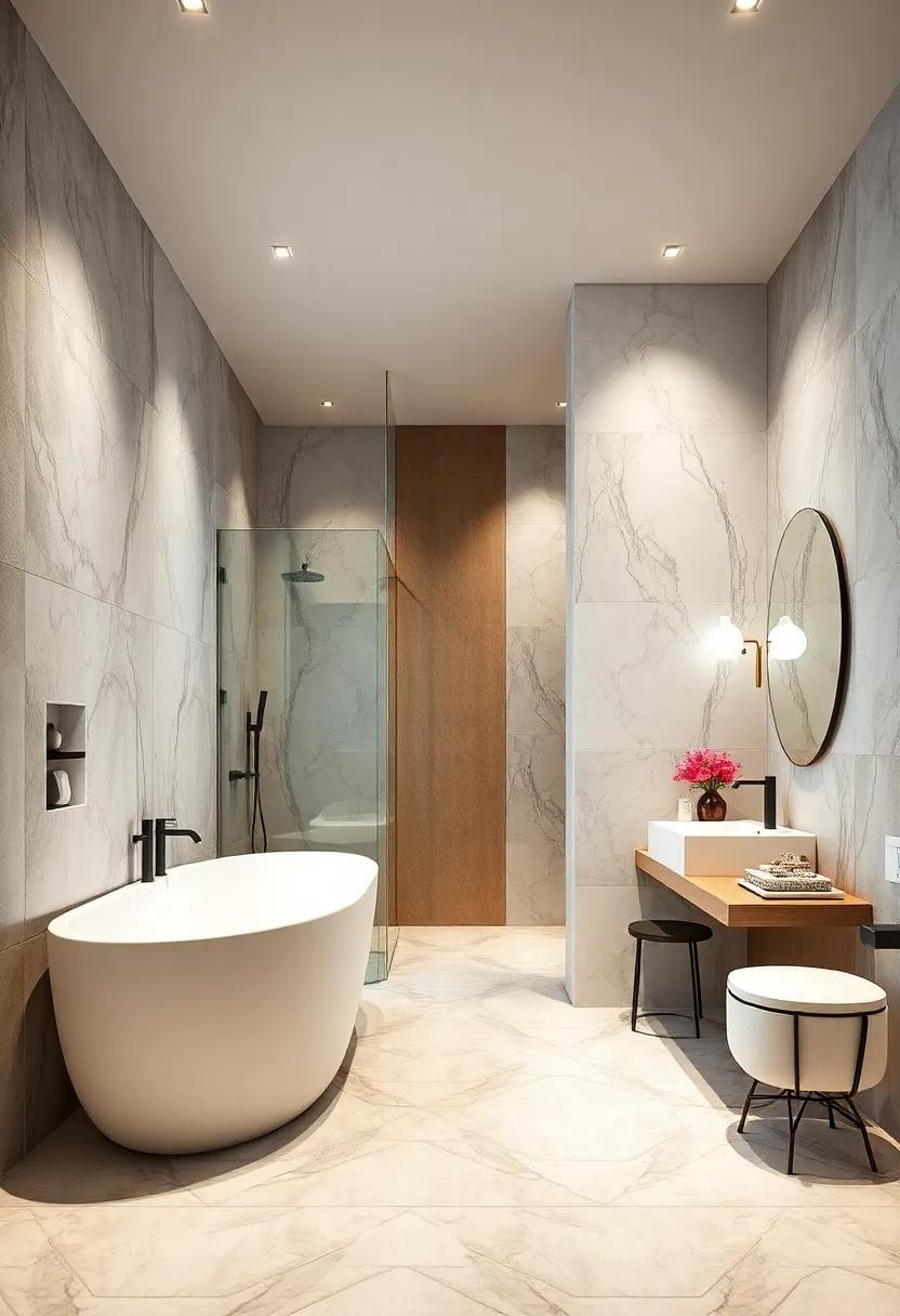 Marble Partition: ⁣Use marble as a stylish partition to ⁤separate the shower area from the rest of your ensuite, adding elegance while maintaining functionality