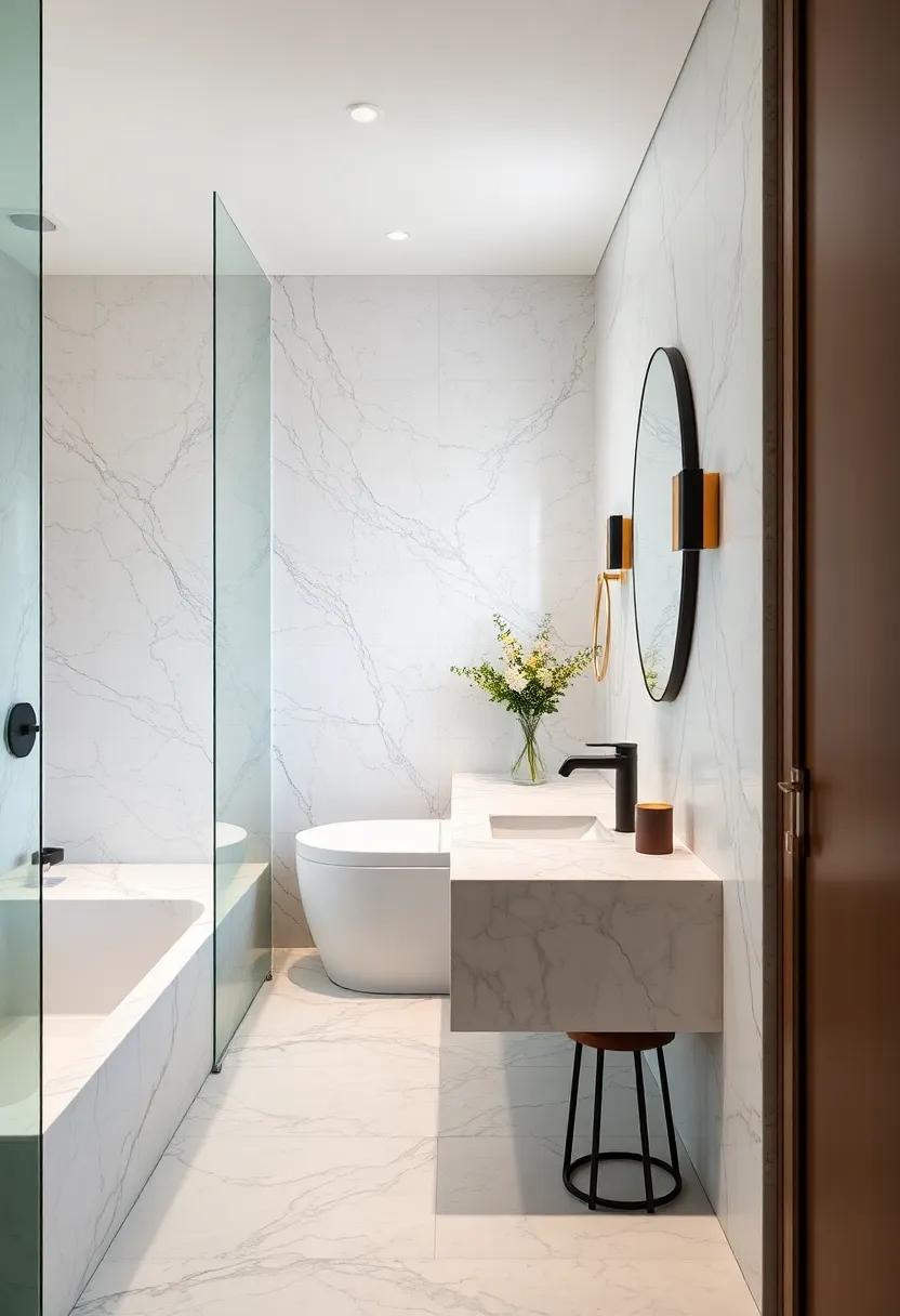 Minimalist Fixtures: Complement marble with sleek,modern fixtures in matte black or brushed gold for a contrast that​ enhances the stone’s elegance