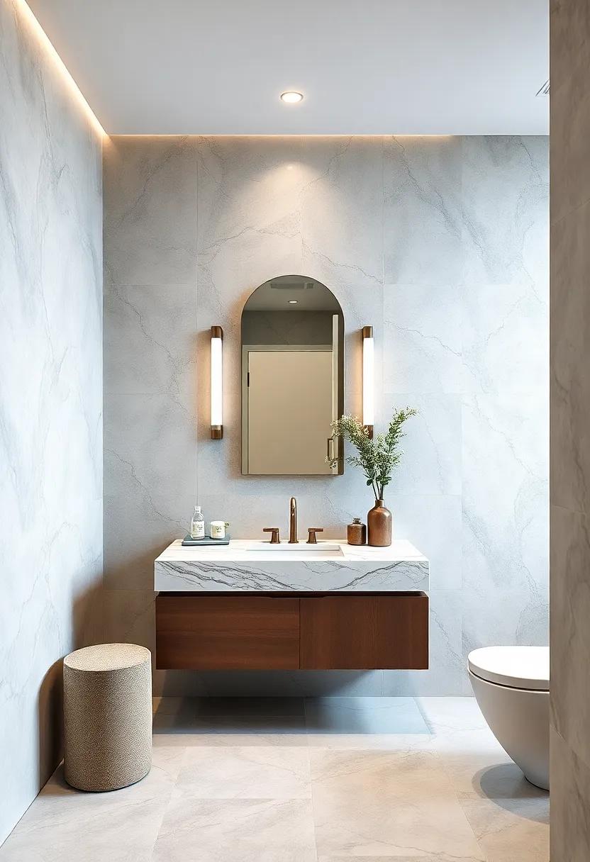 Statement Vanity: ⁣Opt for a marble-topped⁤ vanity that acts ‌as a focal point, elevating your space with its ⁣bold ⁣veining and luxurious appearance