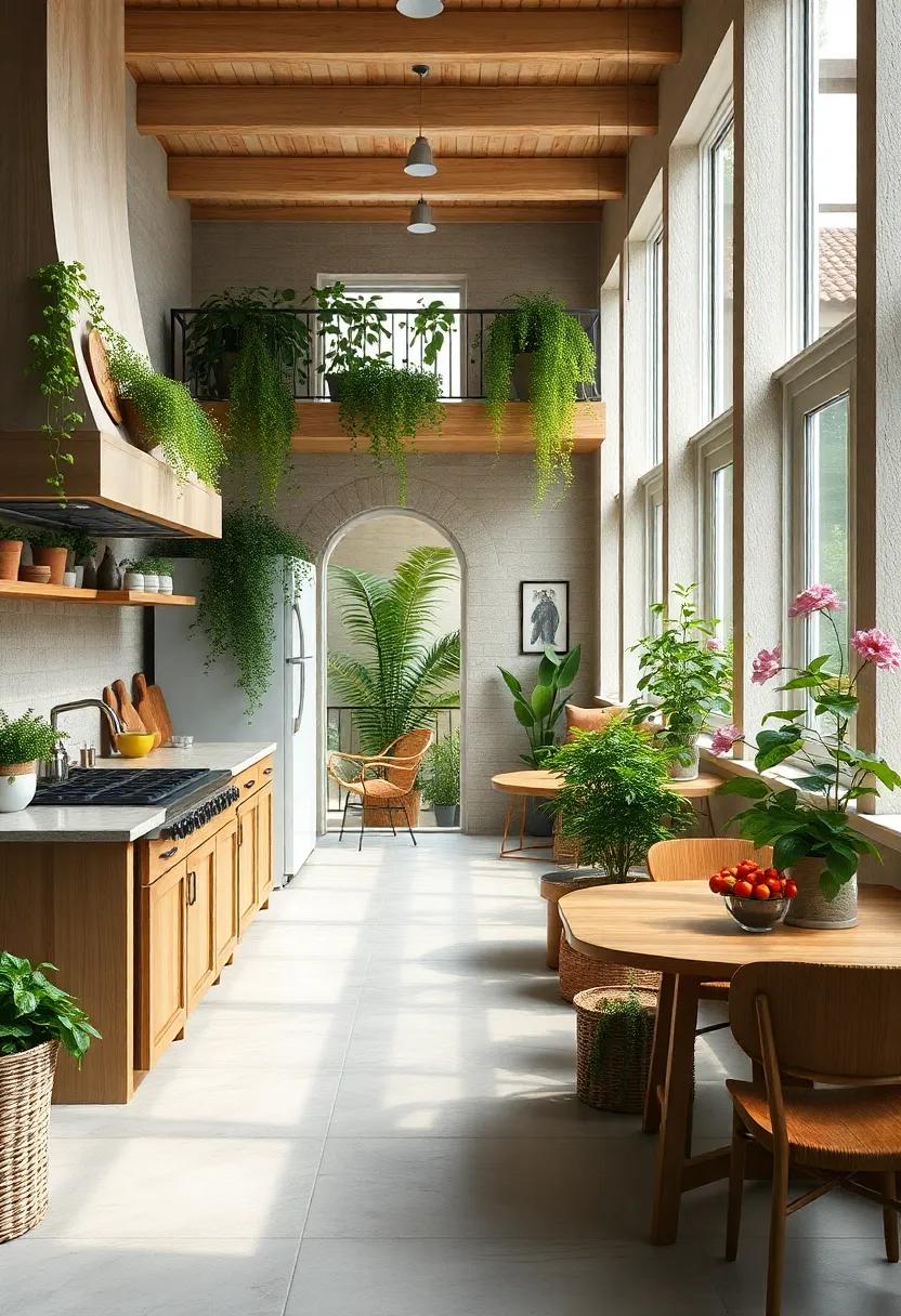 Balconies Overflowing with Cascading Greenery⁣ and Blossoms