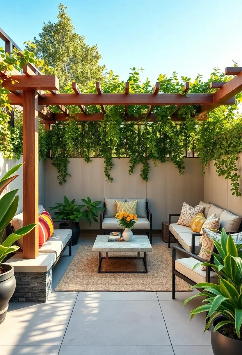 Arbor Oasis: This elegant fence ‍incorporates a trellis design that not only serves as⁣ a decorative ⁢element but also features integrated seating beneath a beautiful⁢ climbing plant canopy