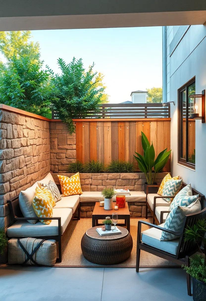 Rustic Stone⁢ Charm: A stone fence ‍that includes built-in bench seating melds rustic elegance with functionality, perfect for ⁣creating a cozy outdoor nook