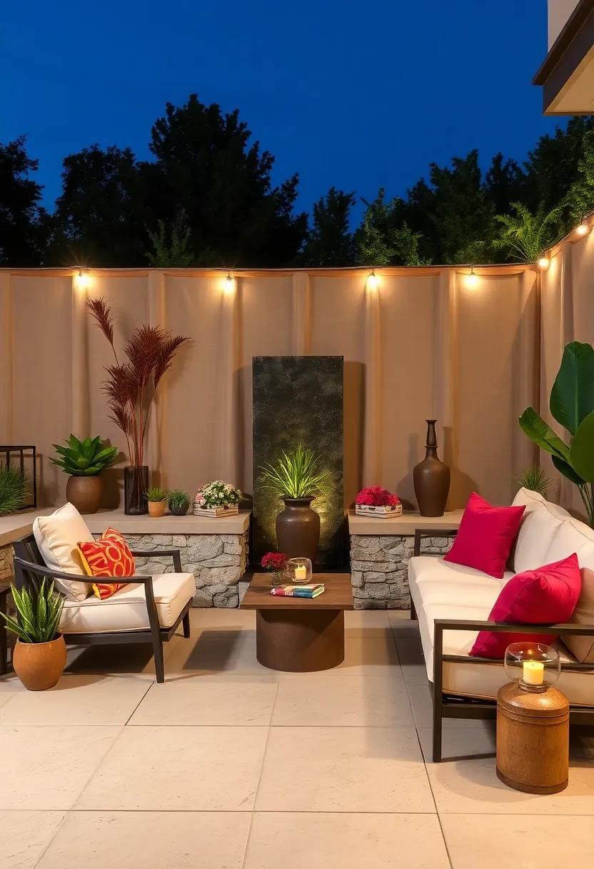 Tranquil Water Feature Fence: This ‍fence ‌integrates a​ water feature alongside built-in seating, creating a soothing environment that​ invites peace and⁣ relaxation