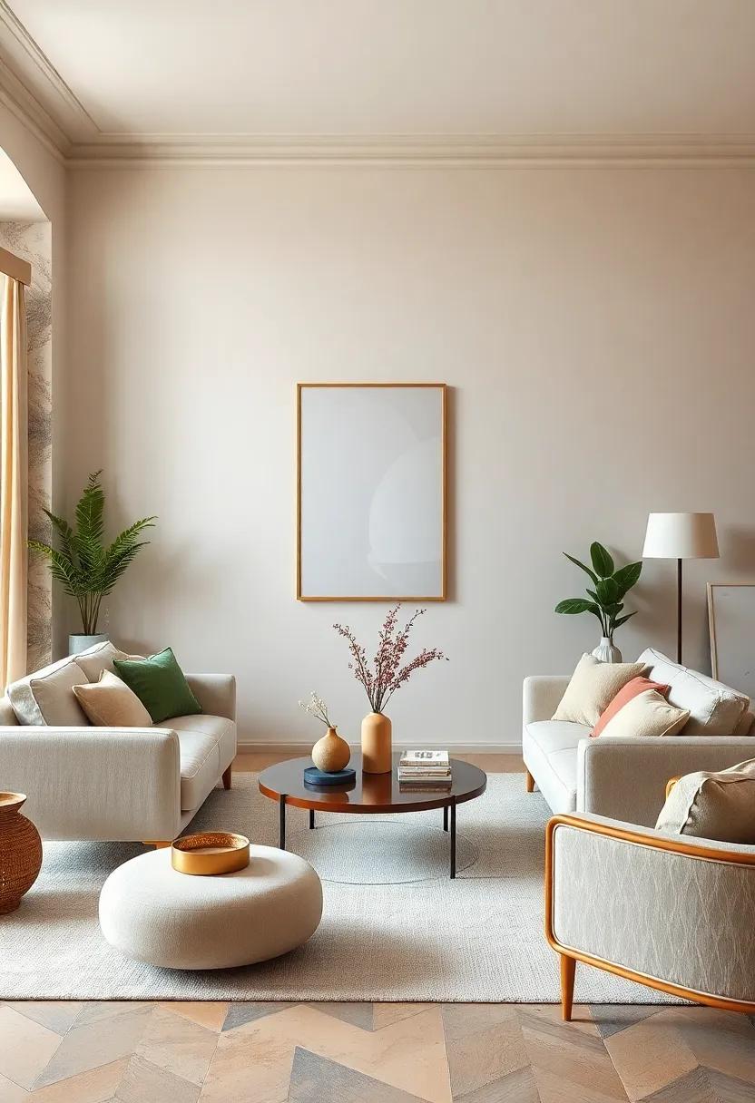 Soft, Neutral Palette: Opt for a soft color scheme featuring creams, taupes, and muted pastels that create a tranquil and inviting atmosphere