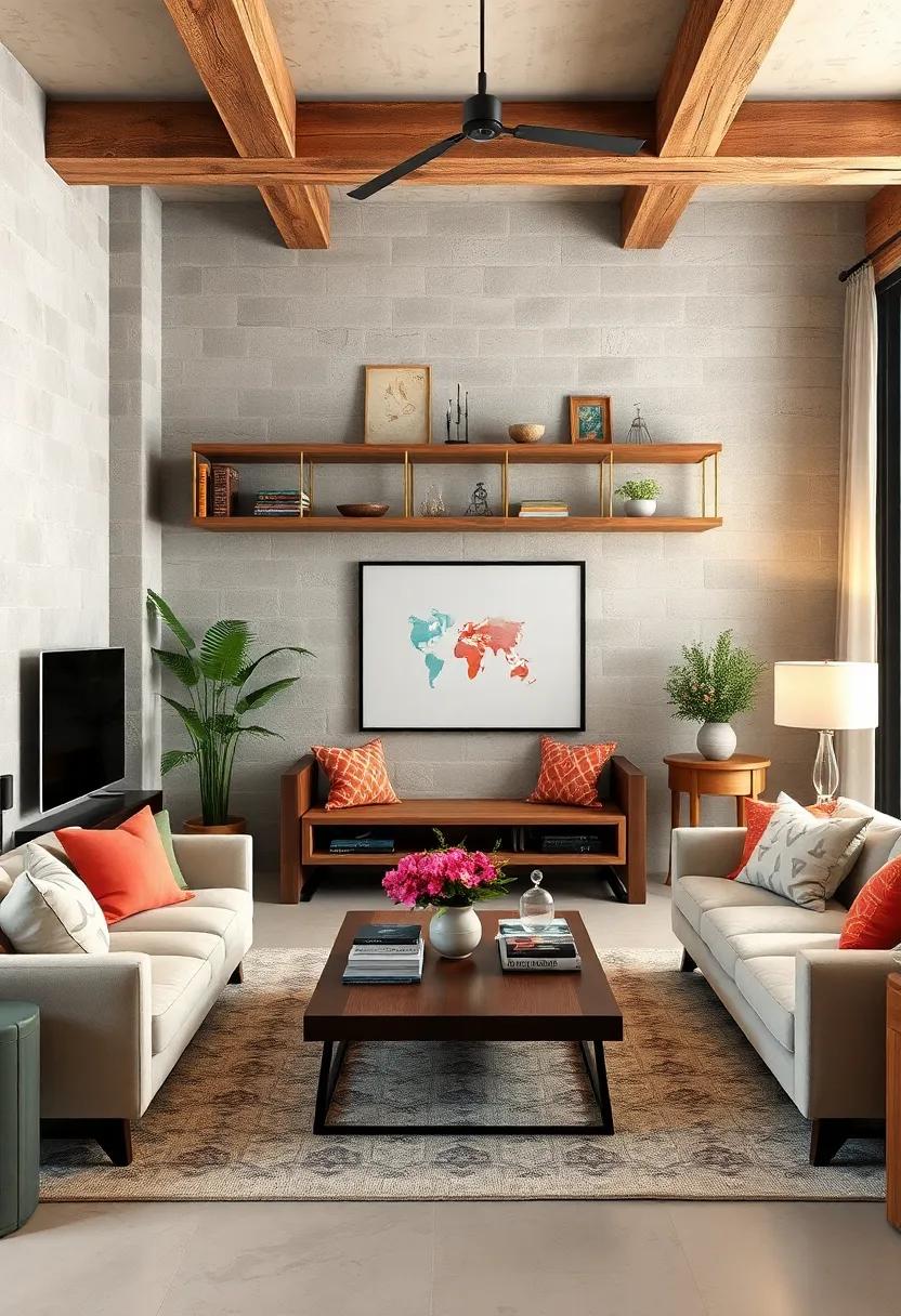 Rustic Wood Accents: Incorporate reclaimed or distressed wood elements, such as beams or shelving, to introduce warmth and a sense of authenticity