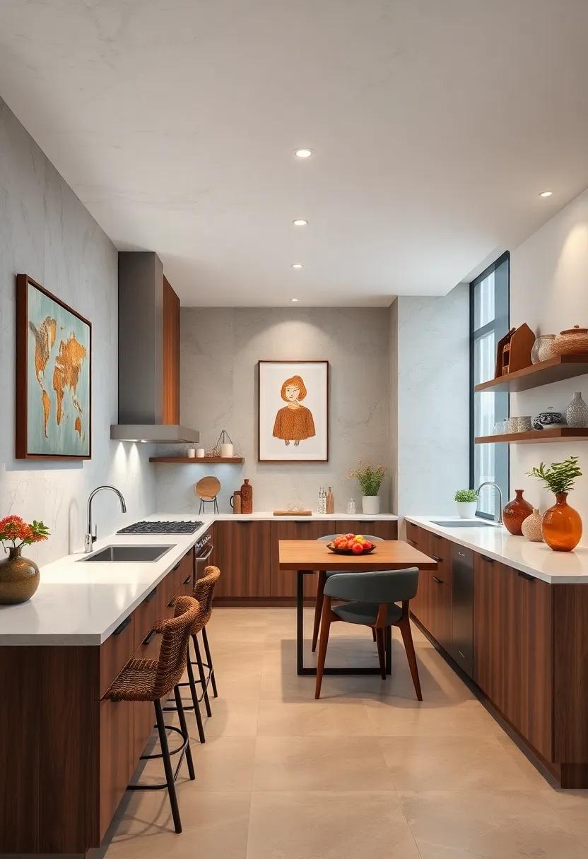 Display Art or other Décor: Hang artwork or unique décor items in your galley​ kitchen to infuse ‌your personality and create visual interest