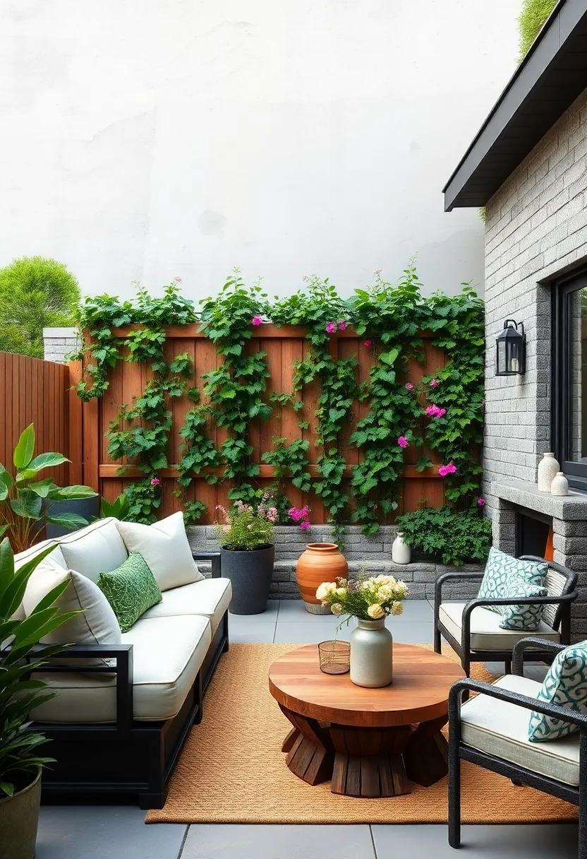 Climbing Vines on Trellis: Support climbing vines along a trellis⁢ fence for ⁤a⁤ fragrant, green ​wall that⁣ blooms beautifully throughout the year