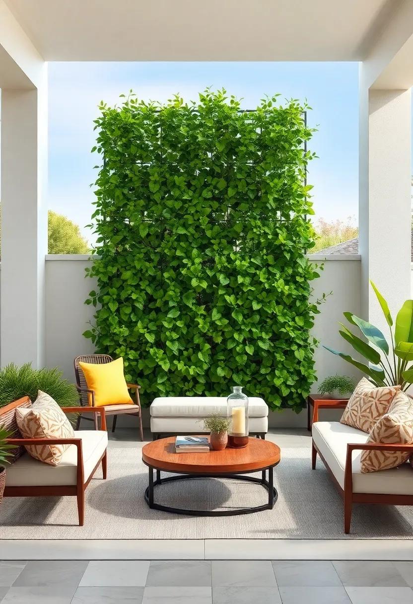 Faux Ivy​ Privacy Screens: Use realistic faux ivy panels mounted on frames for ​quick and easy ‍greenery that keeps your‍ space secluded