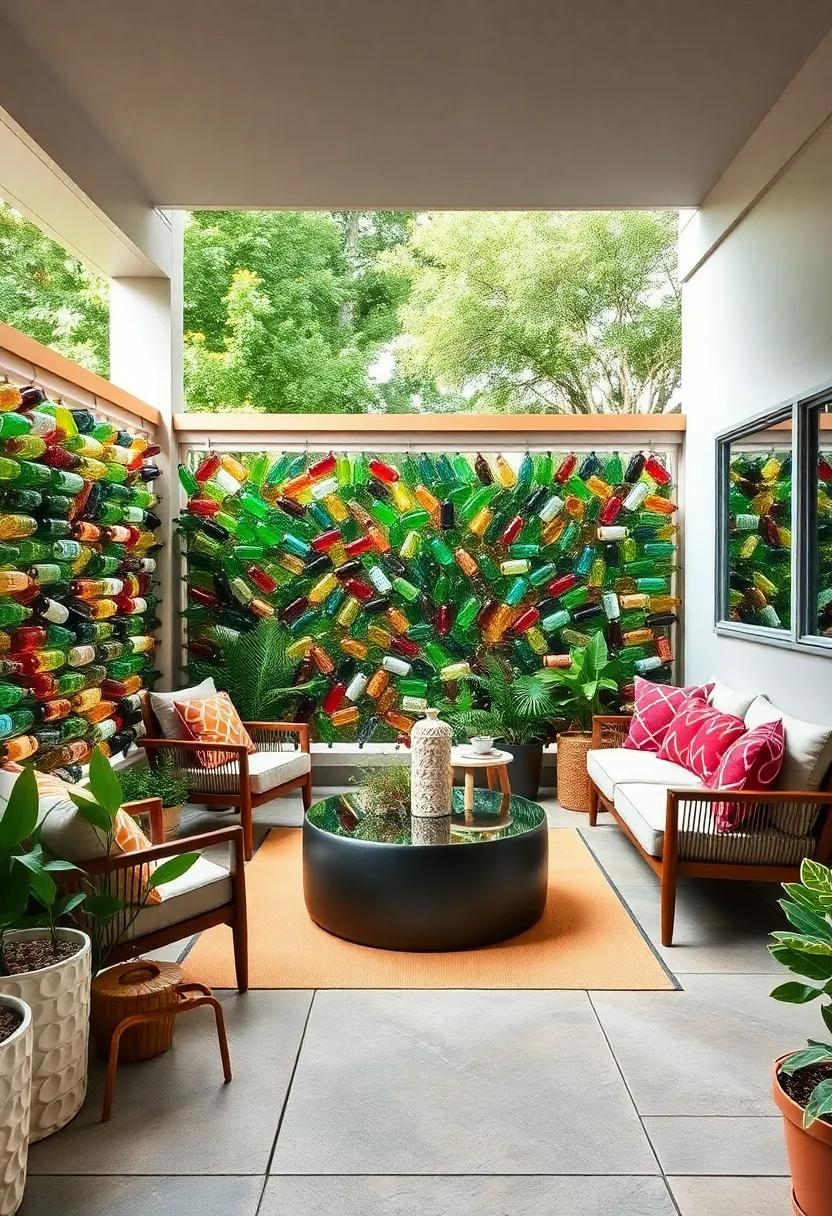 Upcycled Bottle Walls: Craft ⁢unique ⁣fencing by ‌stacking colorful glass bottles, adding ‌whimsy while keeping your ⁣garden secluded