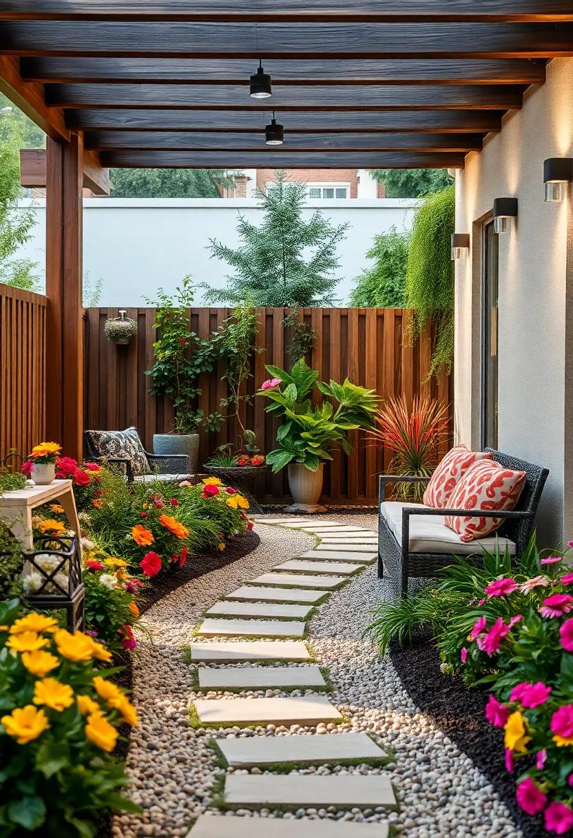 Floral Fringe: Delight in⁢ a meandering⁤ gravel pathway framed by blooming flowers, creating an enchanting journey ‍through your‍ outdoor haven