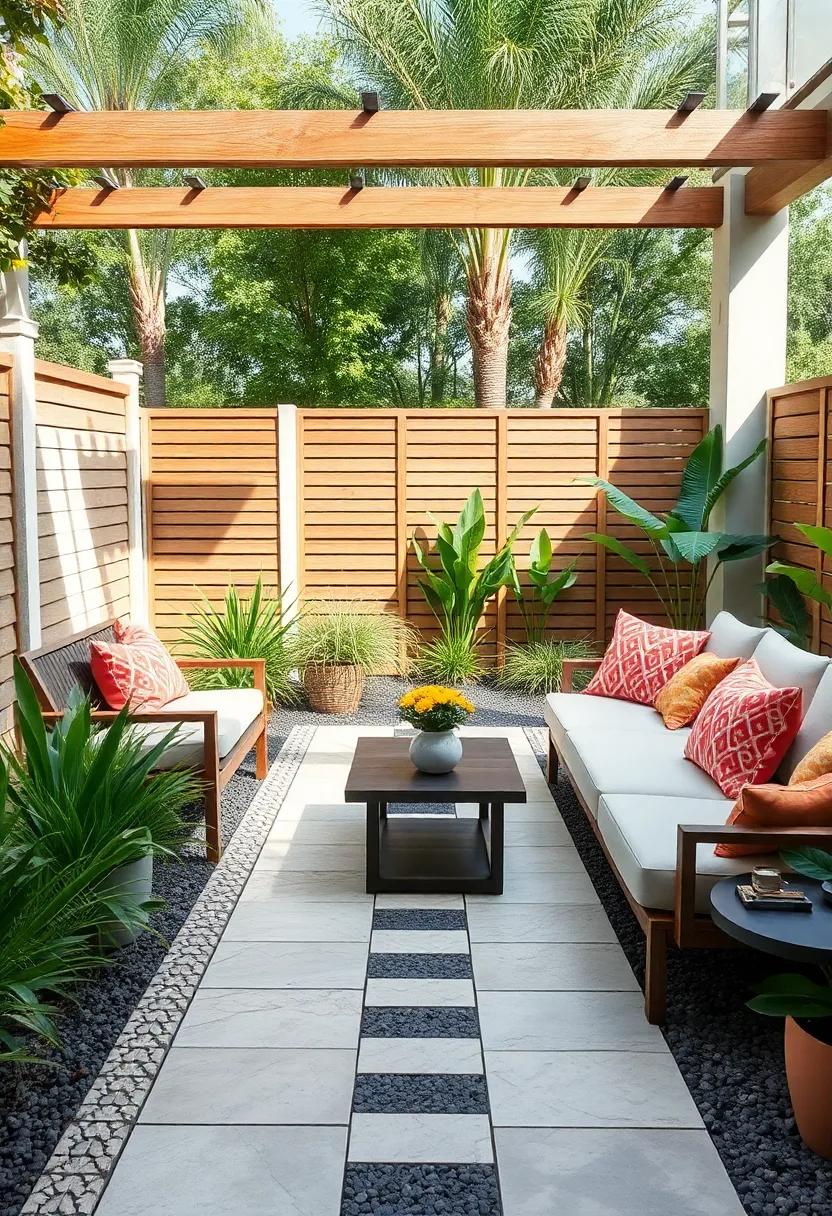 Modern Mosaic: Unveil the stunning ​look of a geometric ⁢tile​ pathway that⁤ provides⁣ a contemporary flair, ⁣perfect⁢ for ‌urban ‌gardens