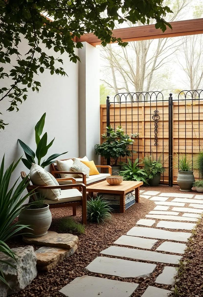 Rustic ‌Simplicity: ‌Experience the ‌natural ⁢beauty‌ of a ⁣rustic stone ⁤path accompanied by a wrought iron ⁢fence​ that⁤ invites ⁣the beauty ⁣of nature indoors