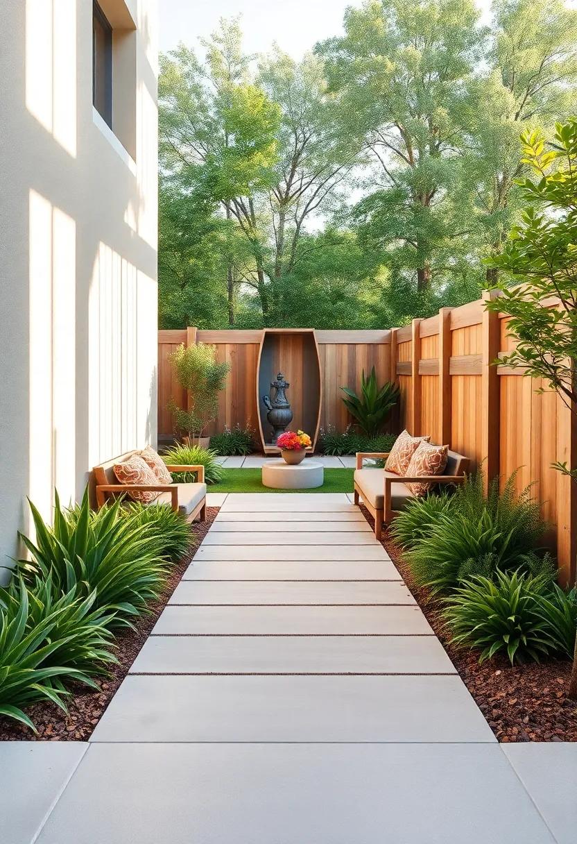 Serenity in Symmetry: Experience the harmony of⁣ a symmetrical⁤ path leading to a focal point, accentuated ⁣by a matching fence that frames the view