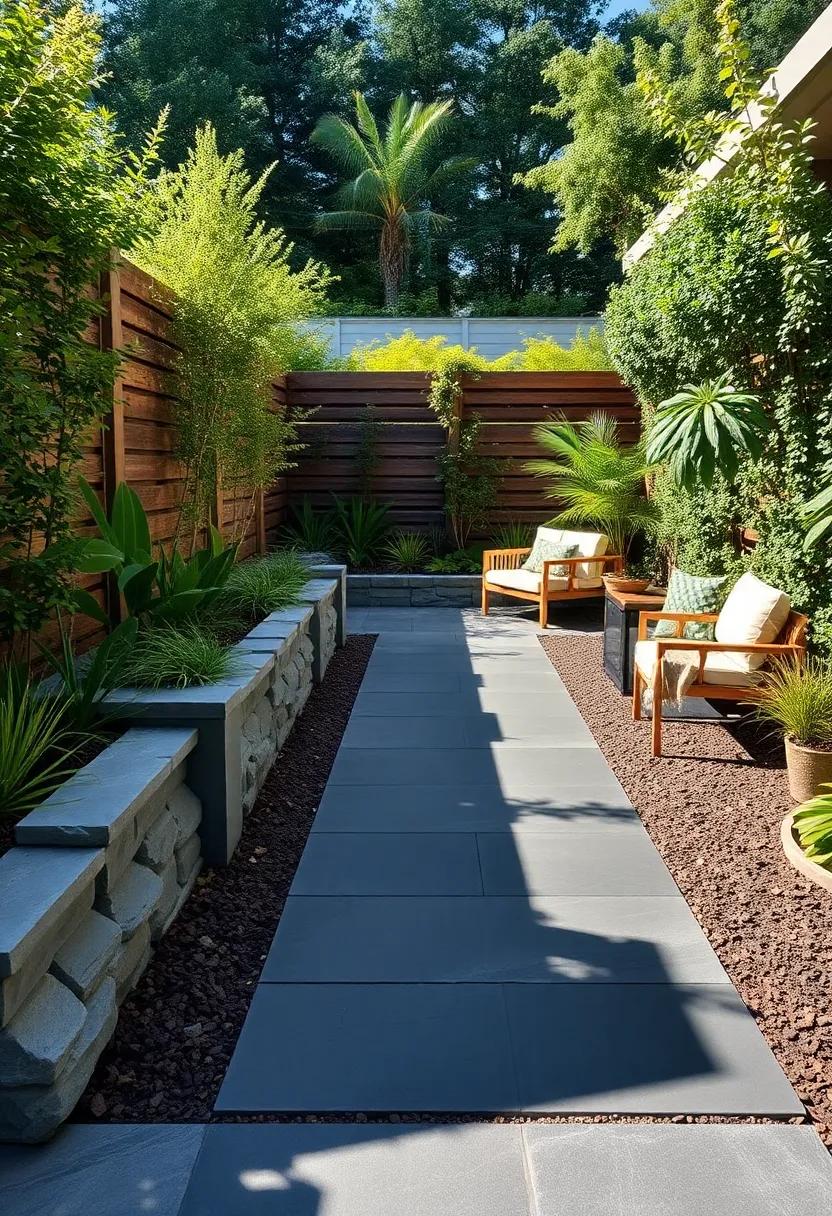 Shadow Play: Marvel at ⁢a dark slate ⁣path accented with soft lighting ⁢that casts enchanting ⁣shadows, ​combining beauty with functionality