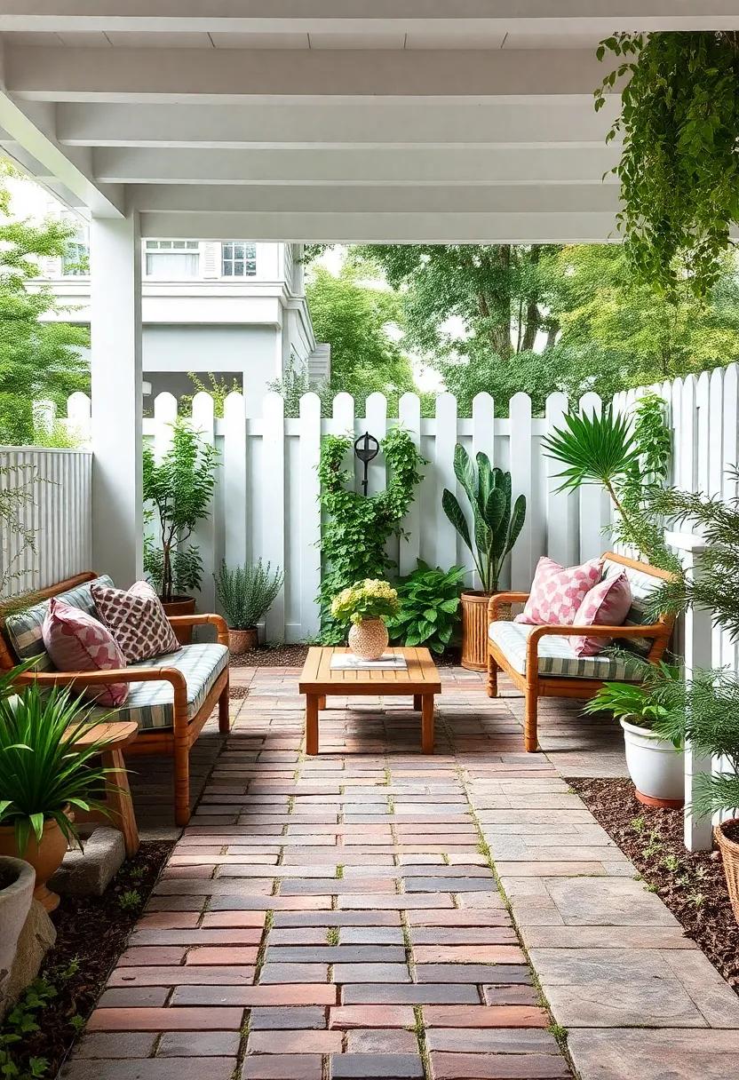 Vintage Vibe: Uncover the charm‍ of reclaimed brick‌ pathways that exude ​nostalgia and pair perfectly with⁣ classic​ white picket fences