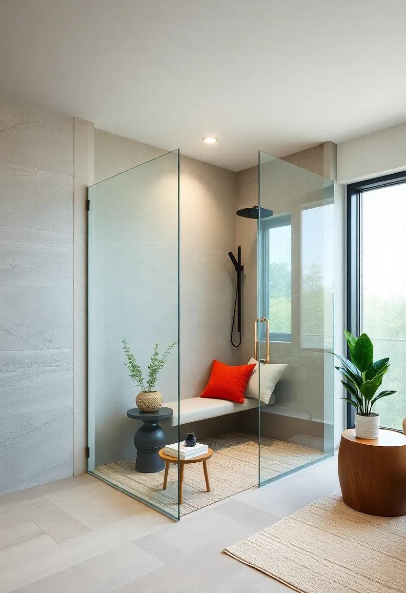 Built-In ⁤seating: discover the luxury of built-in seating in glass-enclosed showers that ​provides comfort and a‌ spa-like ⁤experience