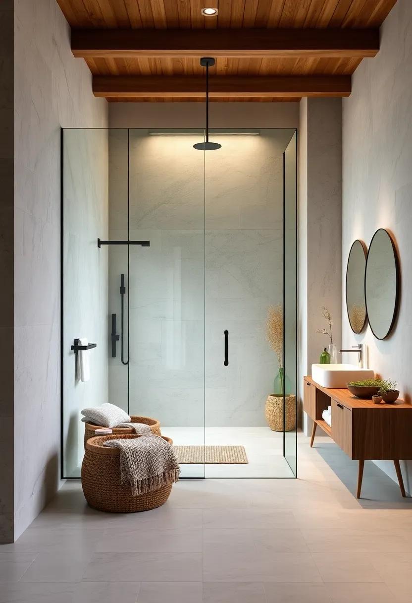 Spa-Like Serenity: Learn about the⁣ benefits of incorporating natural materials alongside glass to create ⁤a calming sanctuary in your bathroom