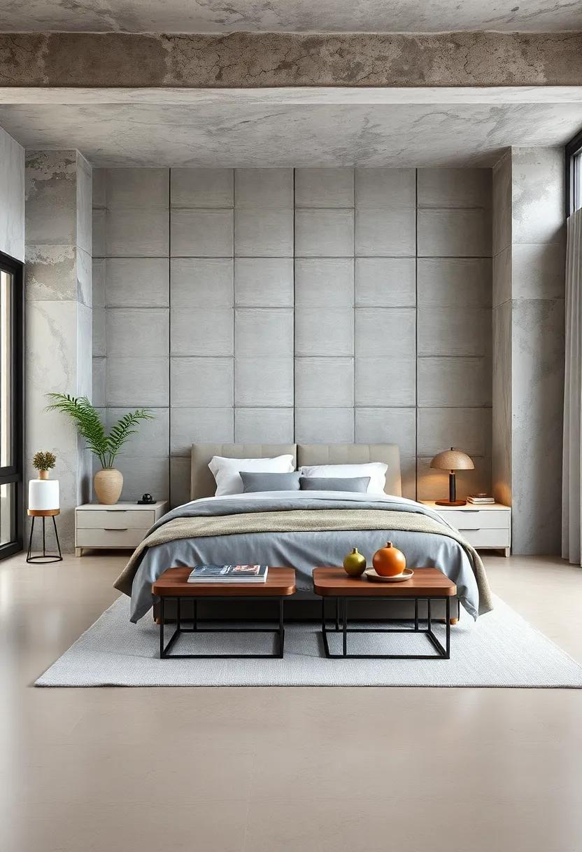 Luxe Loft ‍Living: in this urban oasis, soft grey upholstered walls create a soothing canvas against the backdrop of industrial ⁣elements, ⁣blending comfort⁣ with ⁢style