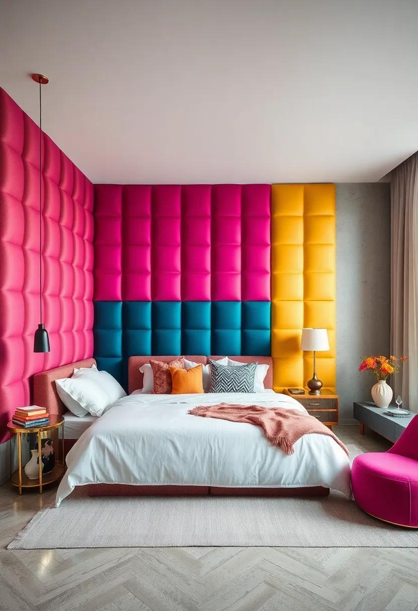 Retro Revival: Vibrant⁣ colors ripple across the padded walls, making this retro-inspired bedroom a lively space that invites​ joyful moments and laughter