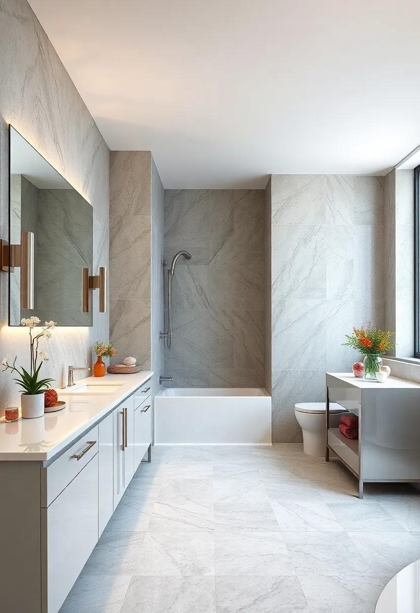 Sleek Sophistication: Streamlined silver cabinetry paired with pristine white counters showcases a contemporary approach to luxury